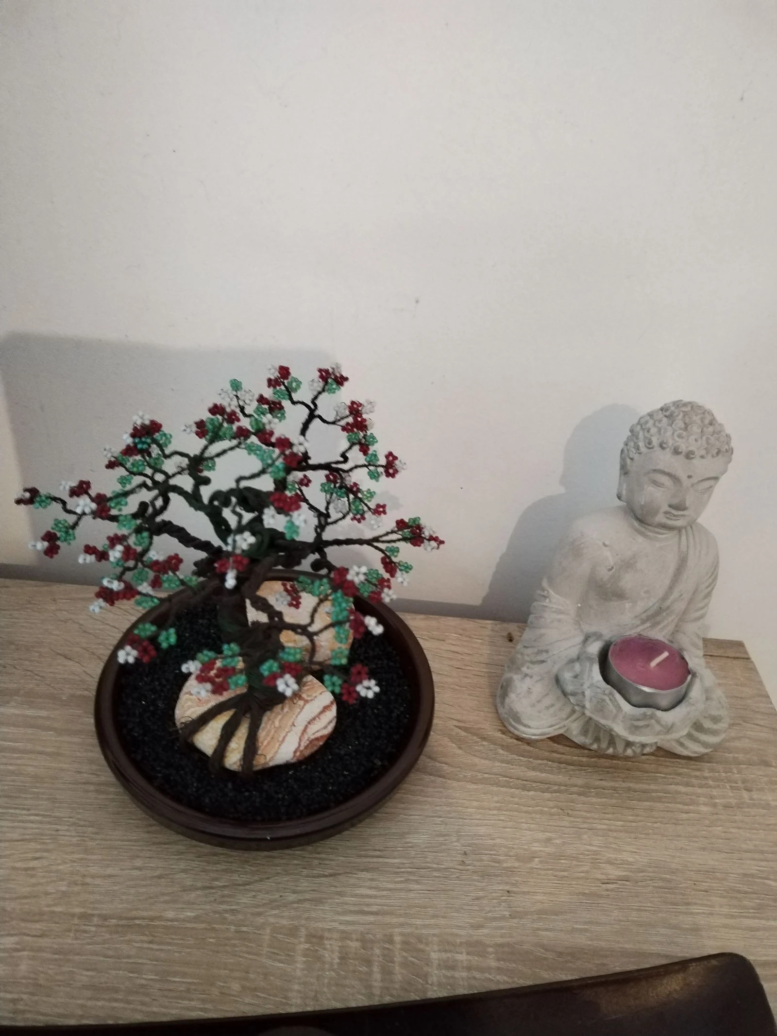 Very beautiful bonsai sculpture made of wire and pretty small beads. Handmade artisanal. – photo 10